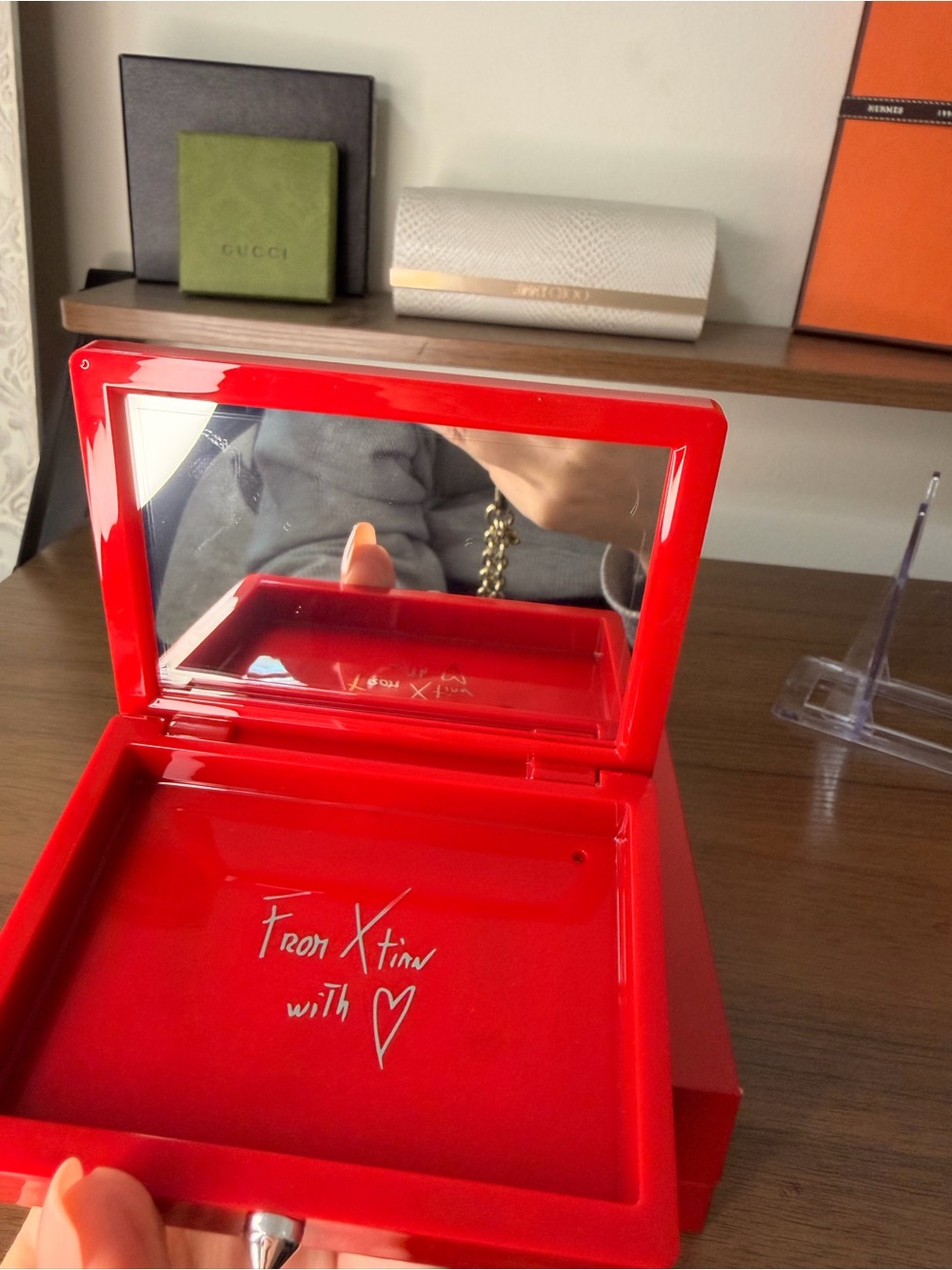 AUTHENTIC - NIB Christian Louboutin Refillable Case - Red with Silver Hardware - Picture 7 of 10